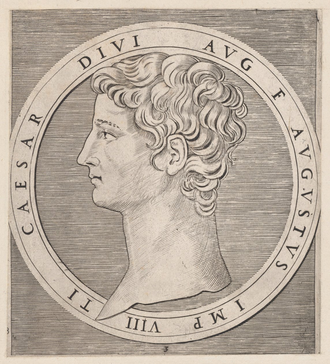 Mirror of Roman Magnificence: Tiberius, fra De Tolv Cæsarer, ca. 1500-1534., ca. 1500-1534. af Marcantonio Raimondi