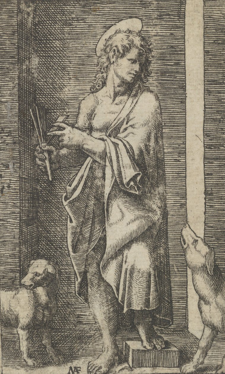 St Lazarus flankeret af to hunde, fra serien 