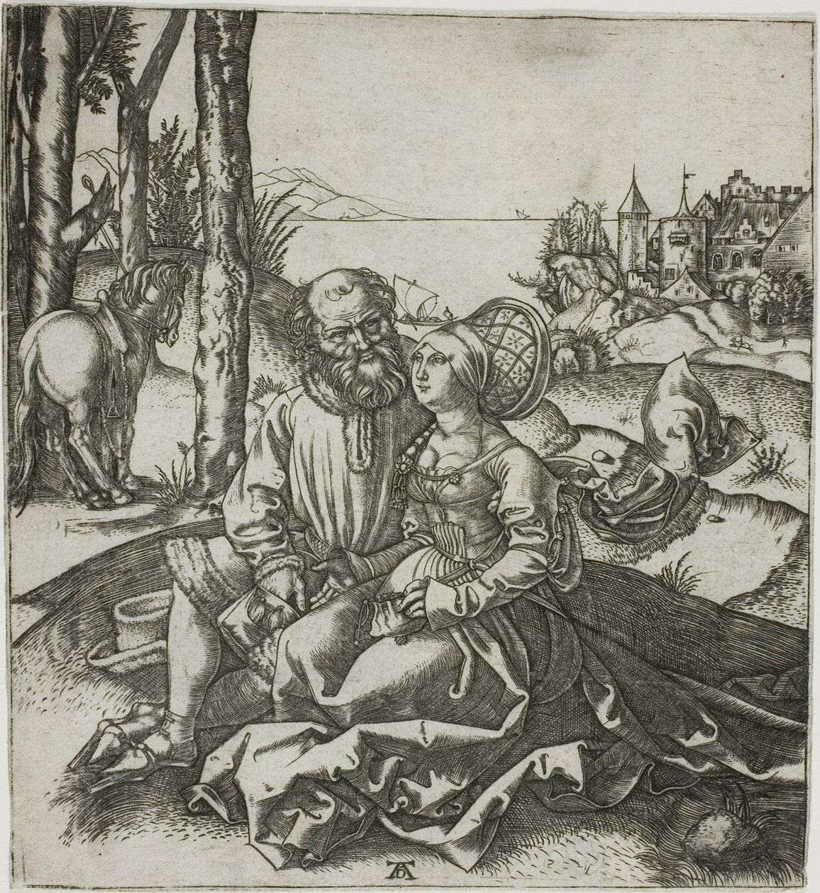 Det dårligt sammensatte par (Tilbuddet om kærlighed) af Marcantonio Raimondi