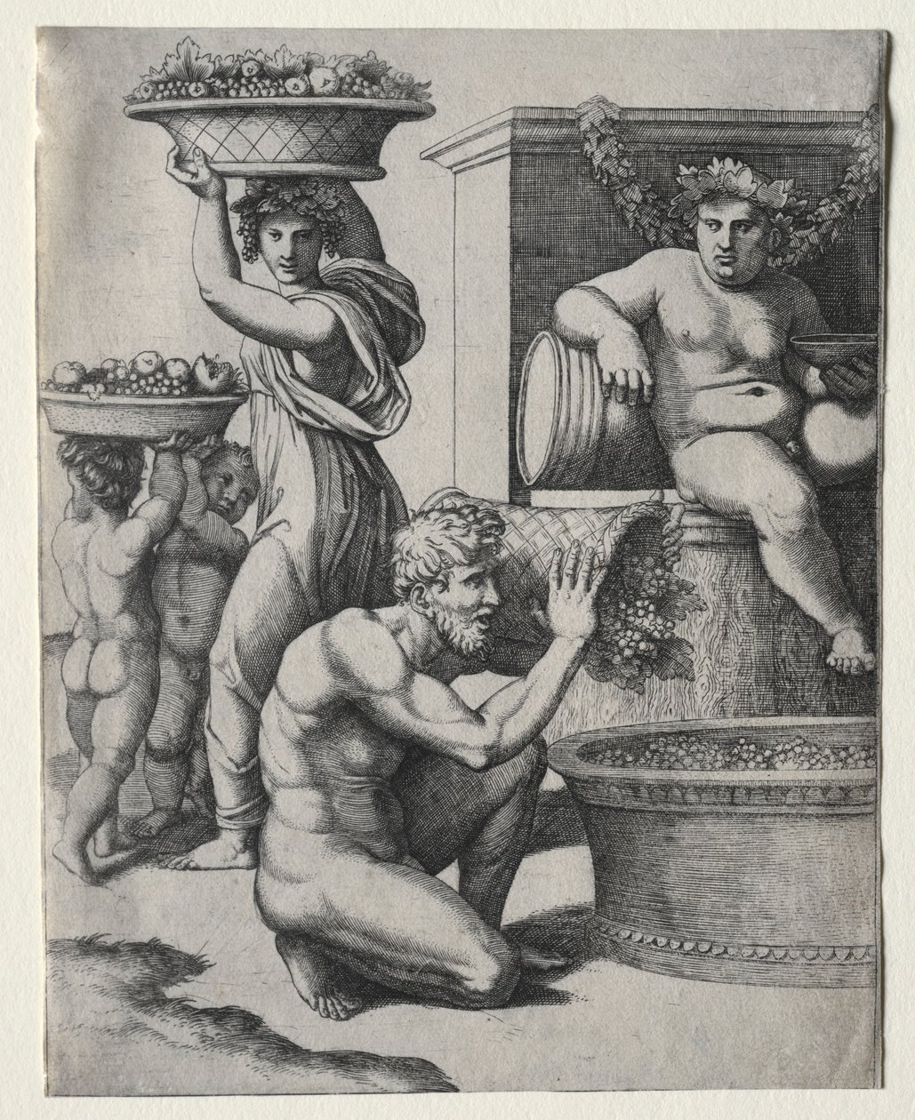 Vinpressen. af Marcantonio Raimondi