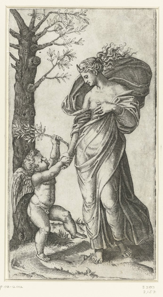 Forsoning af Minerva og Amor af Marcantonio Raimondi