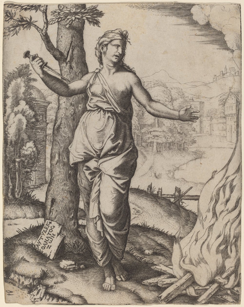 Dido af Marcantonio Raimondi after Raphael