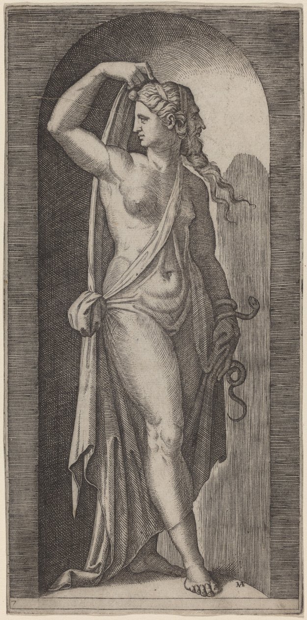 Forsigtighed af Marcantonio Raimondi after Raphael