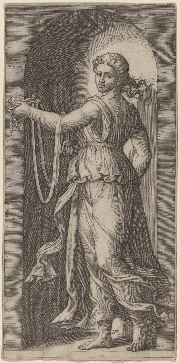 Afholdenhed af Marcantonio Raimondi after Raphael