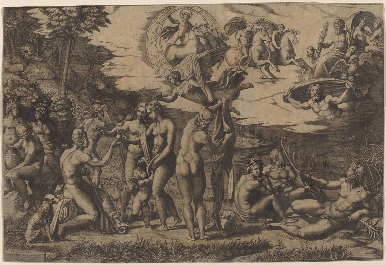 Paris-dommen af Marcantonio Raimondi after Raphael