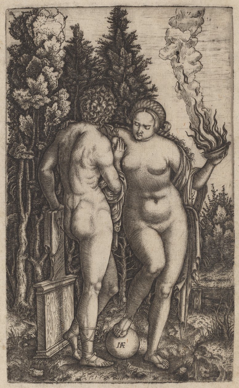 Mand og kvinde med en bold af Marcantonio Raimondi possibly after Francesco Francia