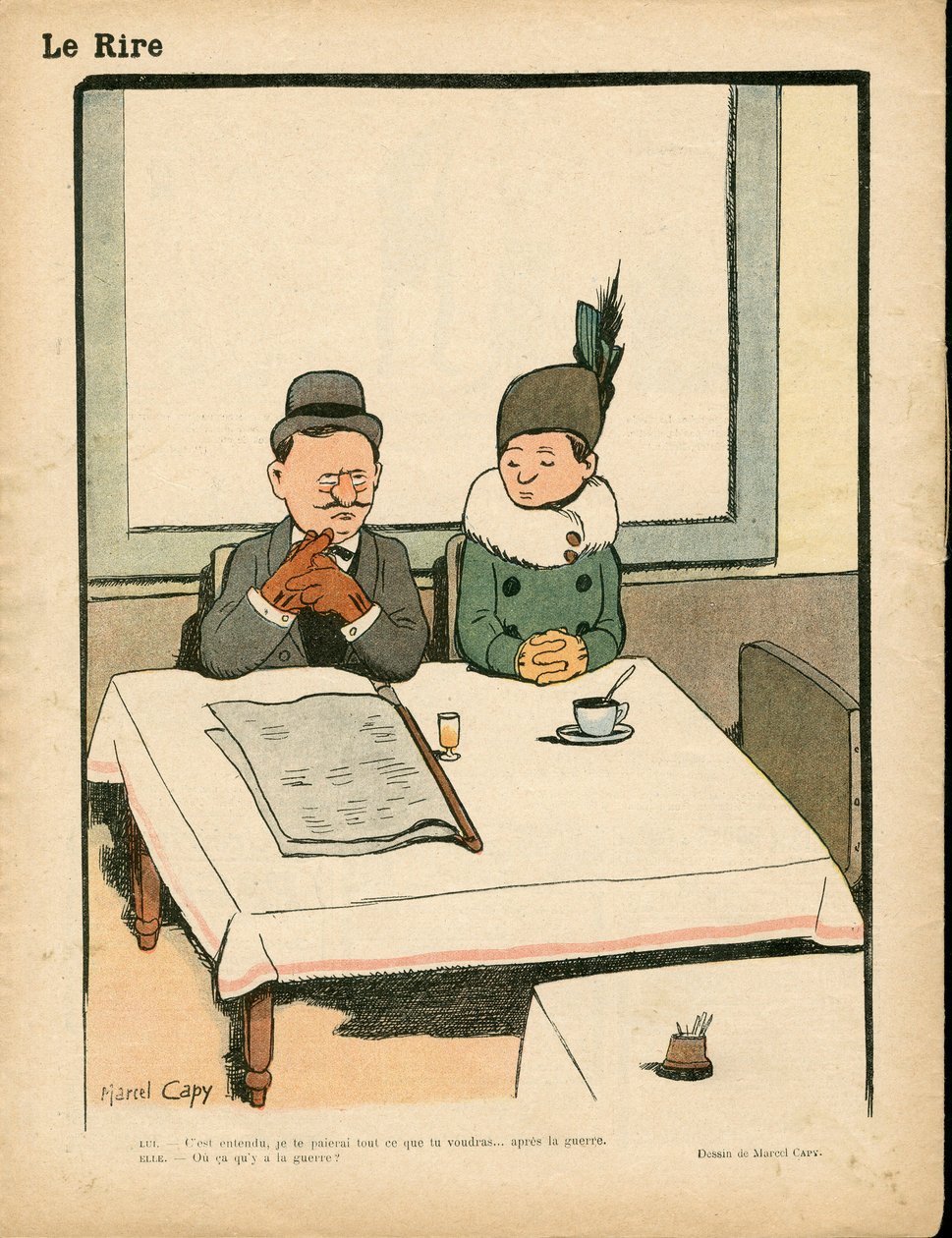 Rød latter, satirisk i farver af Marcel Amable O.L. Capy