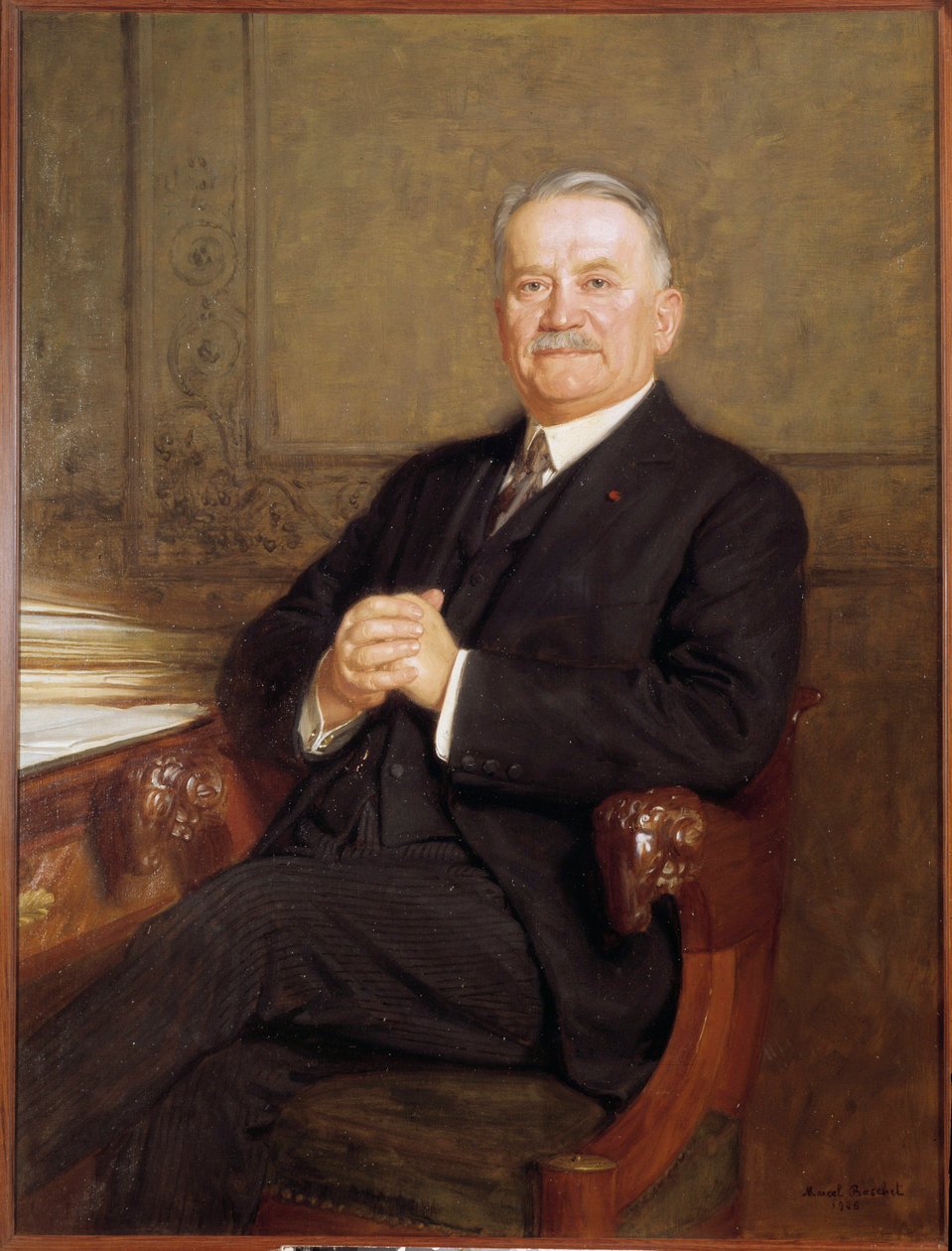 Portræt af republikkens præsident Gaston Doumergue (1863-1937) Maleri af Marcel Andre Baschet (1862-1941) 1926 Søn 1,22x0,95 m af Marcel Andre Baschet