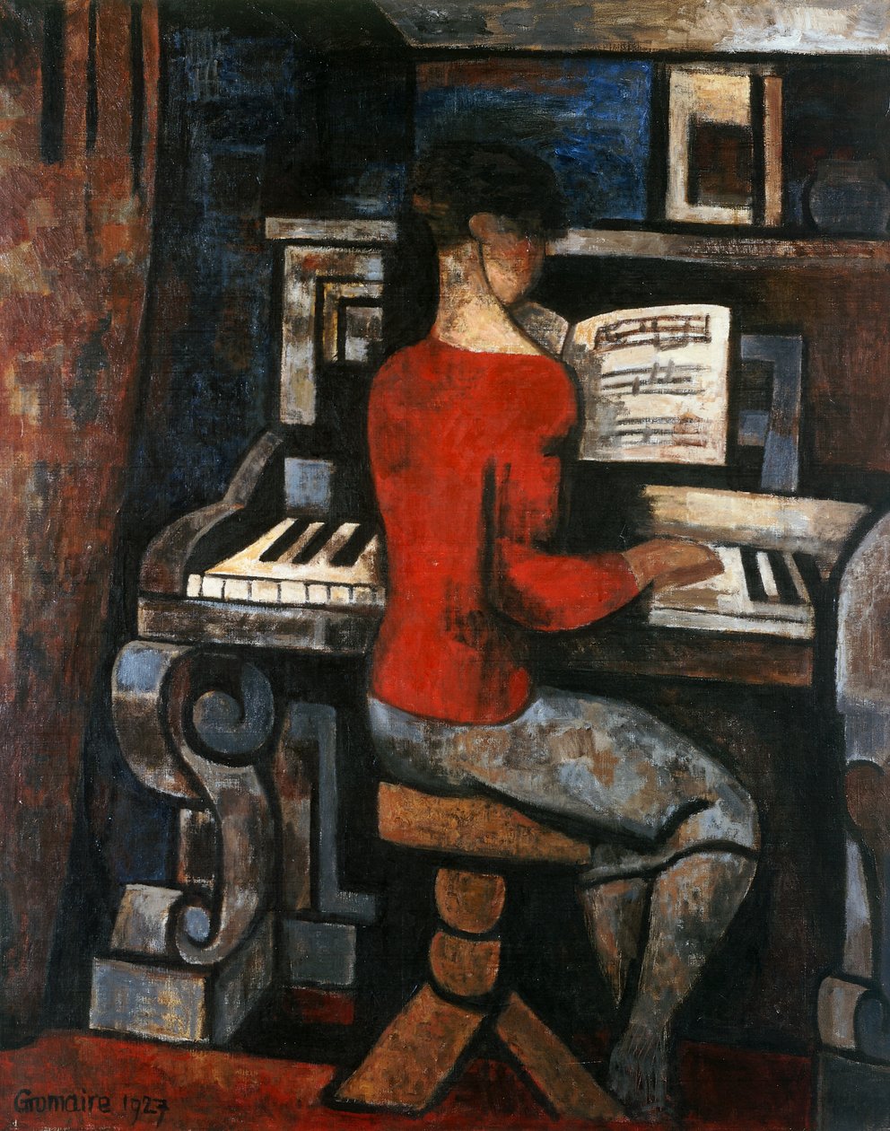 Klaverspiller af Marcel Gromaire