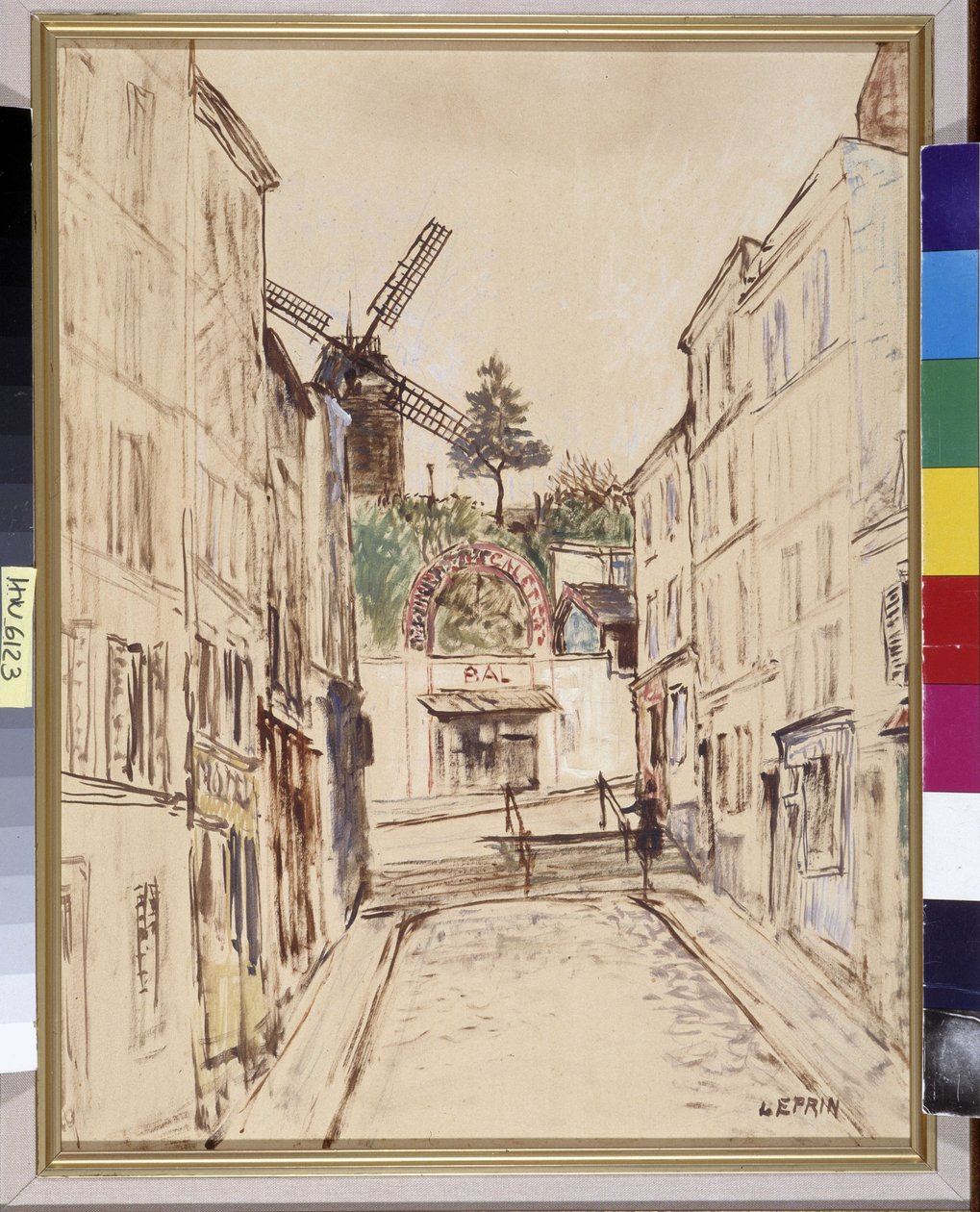 Le Moulin de la Galette: udsigt over den berømte kabaret i Montmartre. Oil on Canvas Marouflee af Marcel Leprin (1891-1933). Obligatorisk omtale: Regards de Provence foundation collection, Marseille af Marcel Leprin
