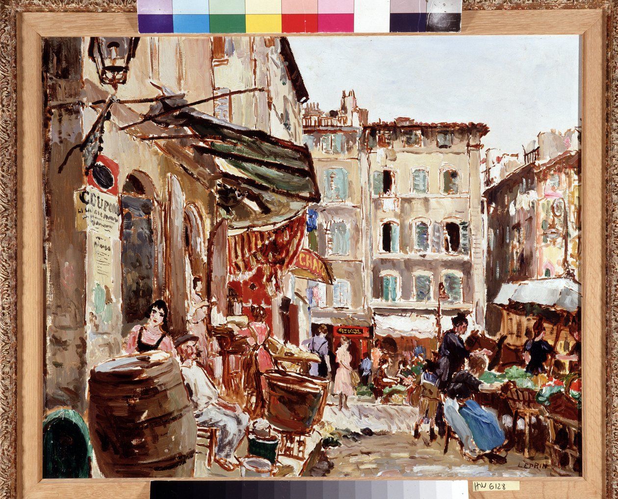 Markedet på Lenche-pladsen i Marseille Maleri af Marcel Leprin (1891-1933) Mål 50x61 cm Obligatorisk omtale: Samlingsfondens hilsen fra Provence, Marseille af Marcel Leprin