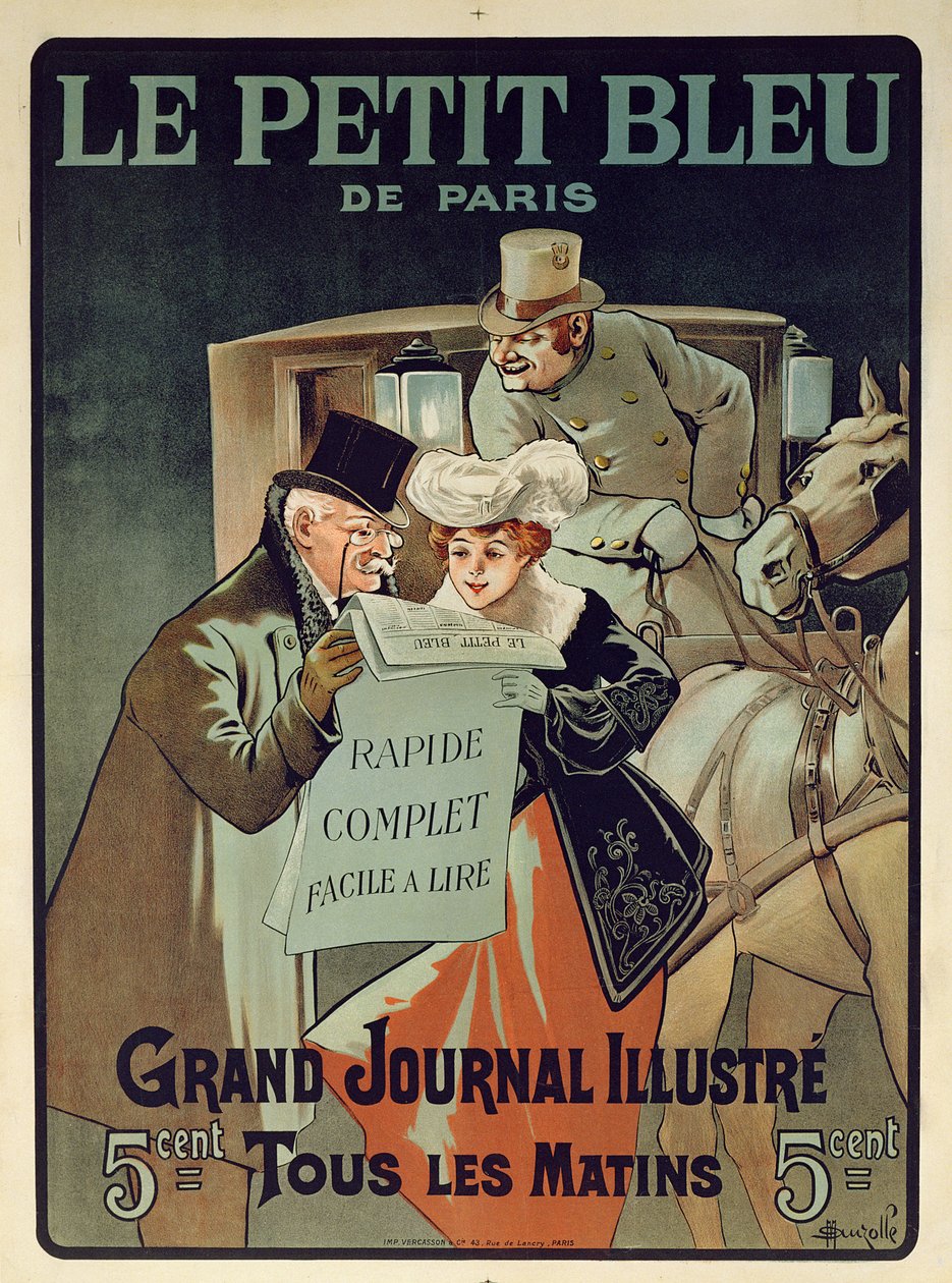 Fransk plakat, der reklamerer for avisen 