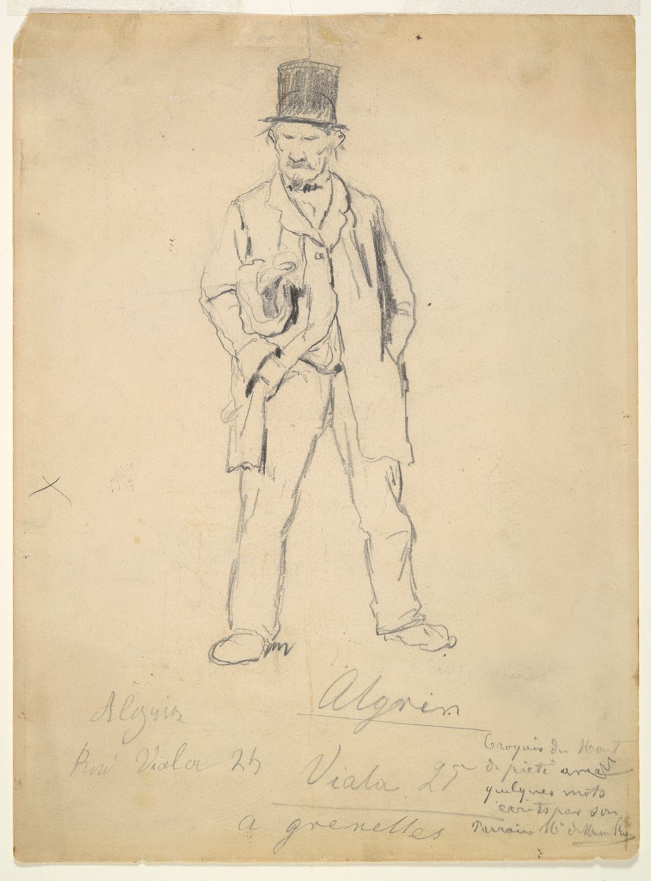 Skitse af en Vagabond (recto); Kvinde og to spædbørn (verso) af Marcellin Desboutin