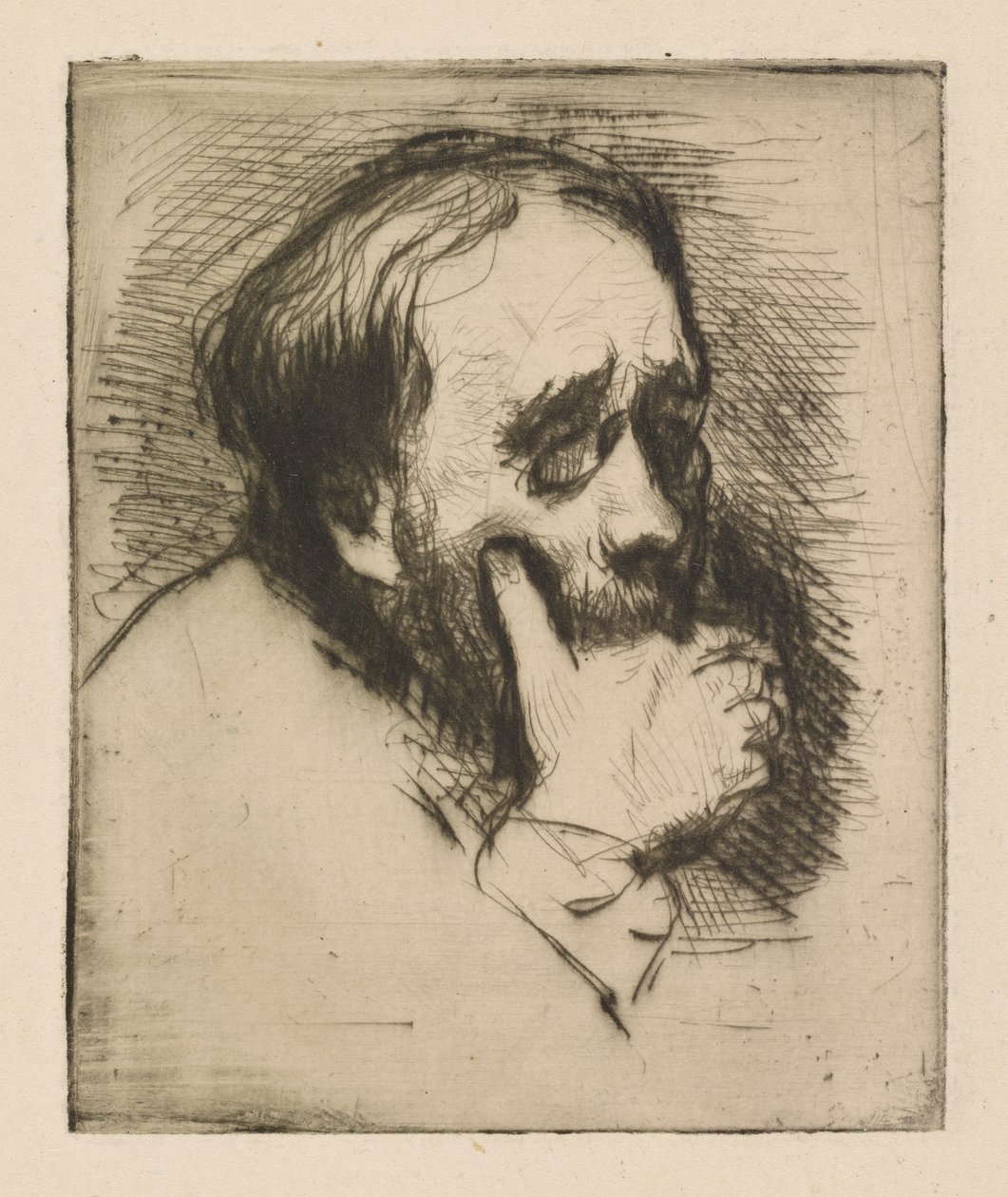 Tre-kvarts portræt af Edgar Degas af Marcellin Desboutin