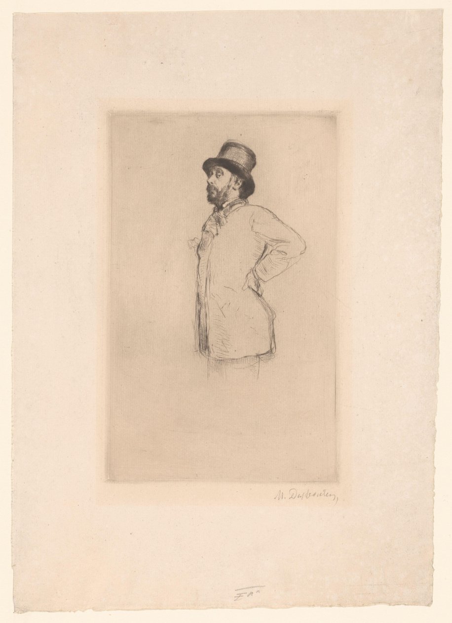 Portræt af Edgar Degas af Marcellin Gilbert Desboutin (signed by artist)