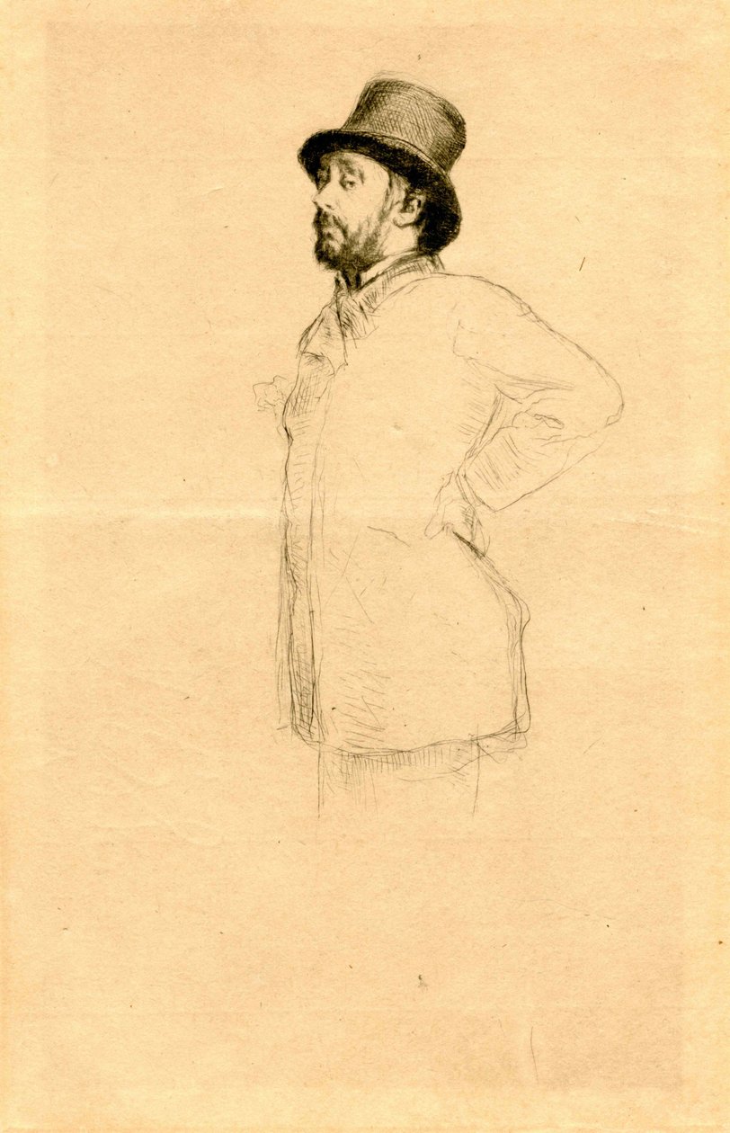 Edgar Degas i hatten. af Marcellin Gilbert Desboutin