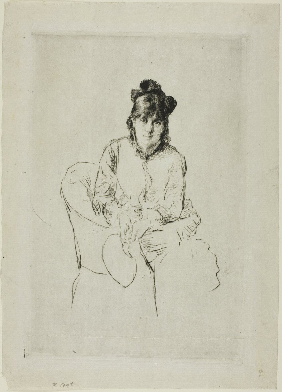 Portræt af Berthe Morisot af Marcellin Gilbert Desboutin