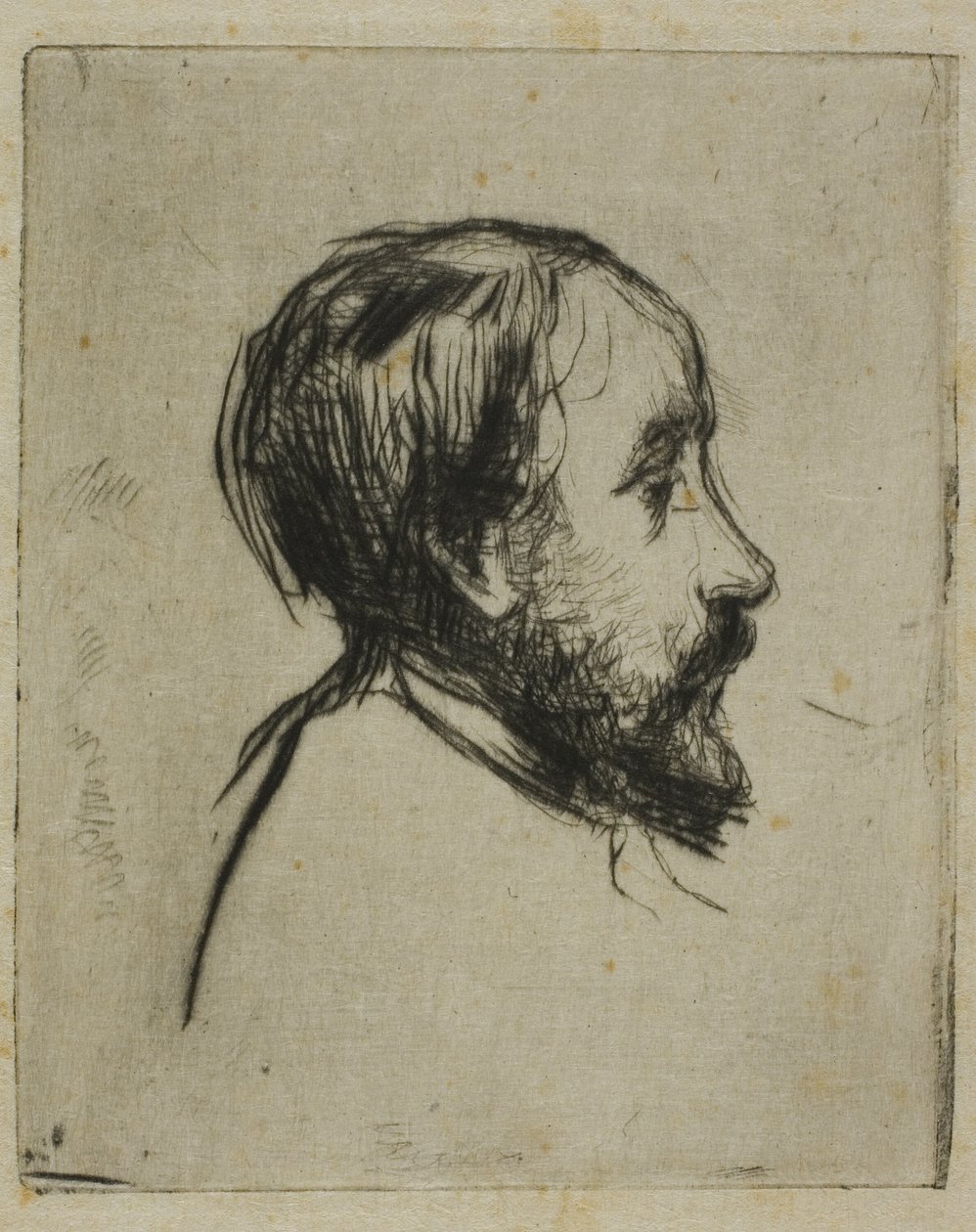 Profilportræt af Degas af Marcellin Gilbert Desboutin