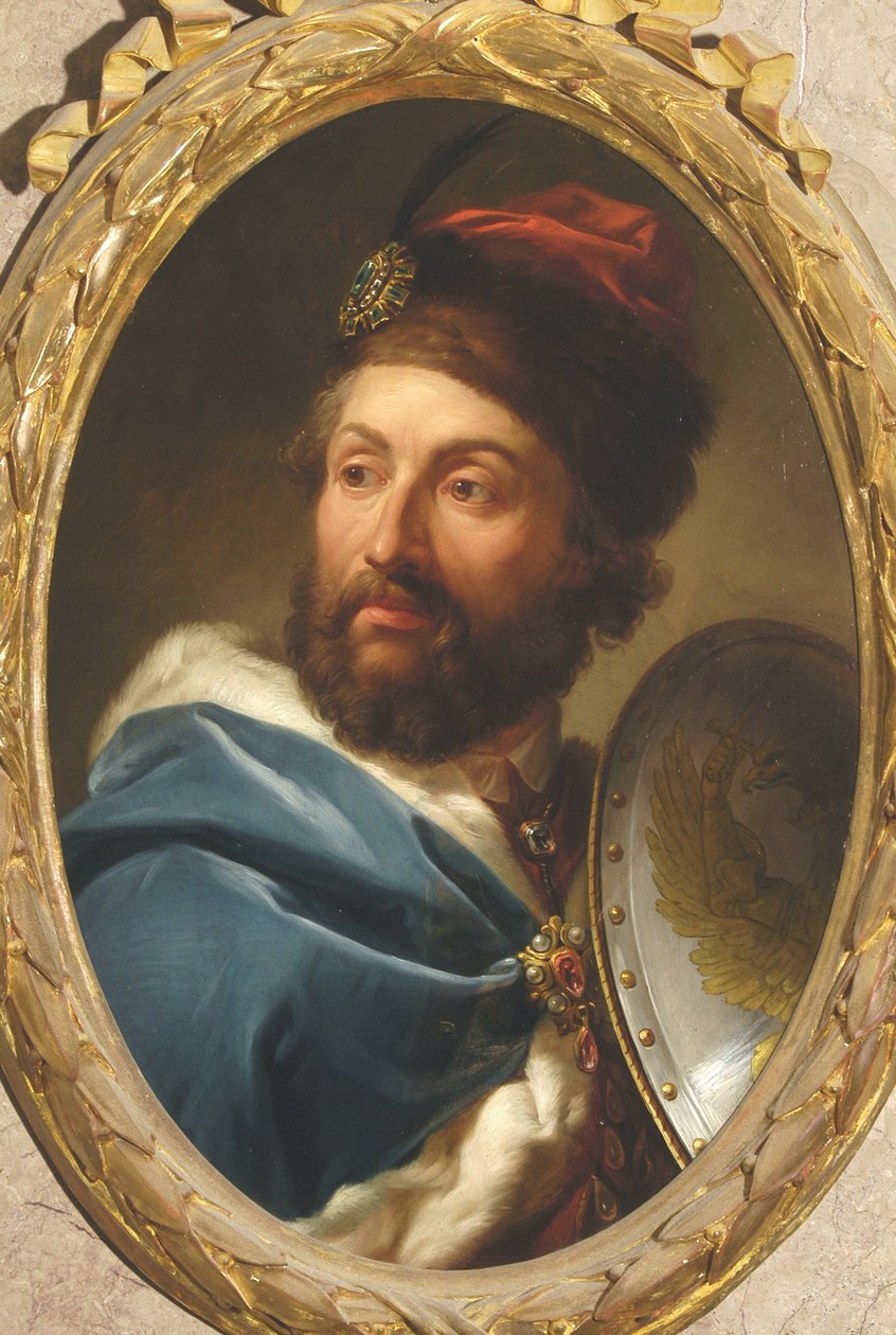 Portræt af Casimir IV Jagellon (1427-1492), konge af Polen - Marcello Bacciarelli (1731-1818). Olie på kobber af Marcello Bacciarelli