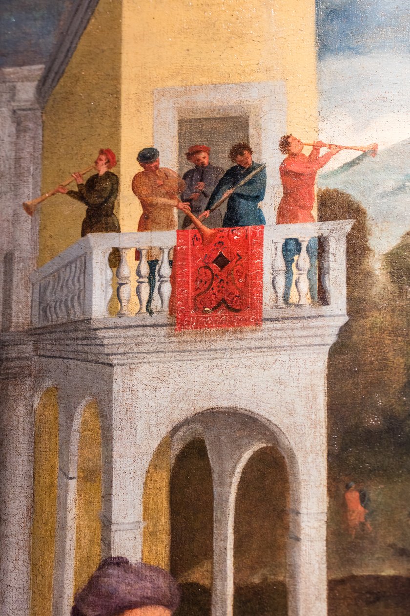 Den fortabte søns hjemkomst, detalje af Marcello Fogolino