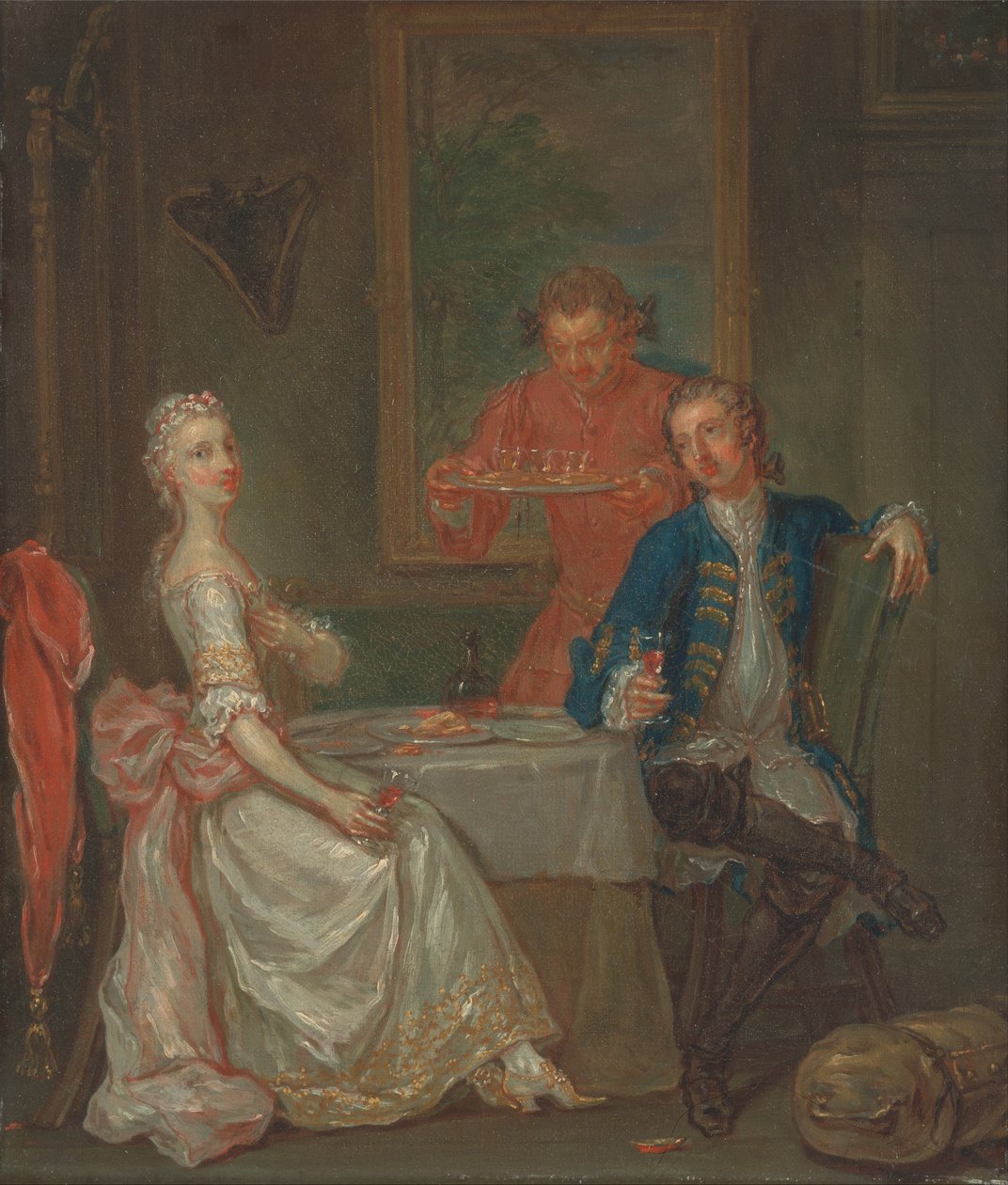 En middagssamtale af Marcellus Laroon the Younger