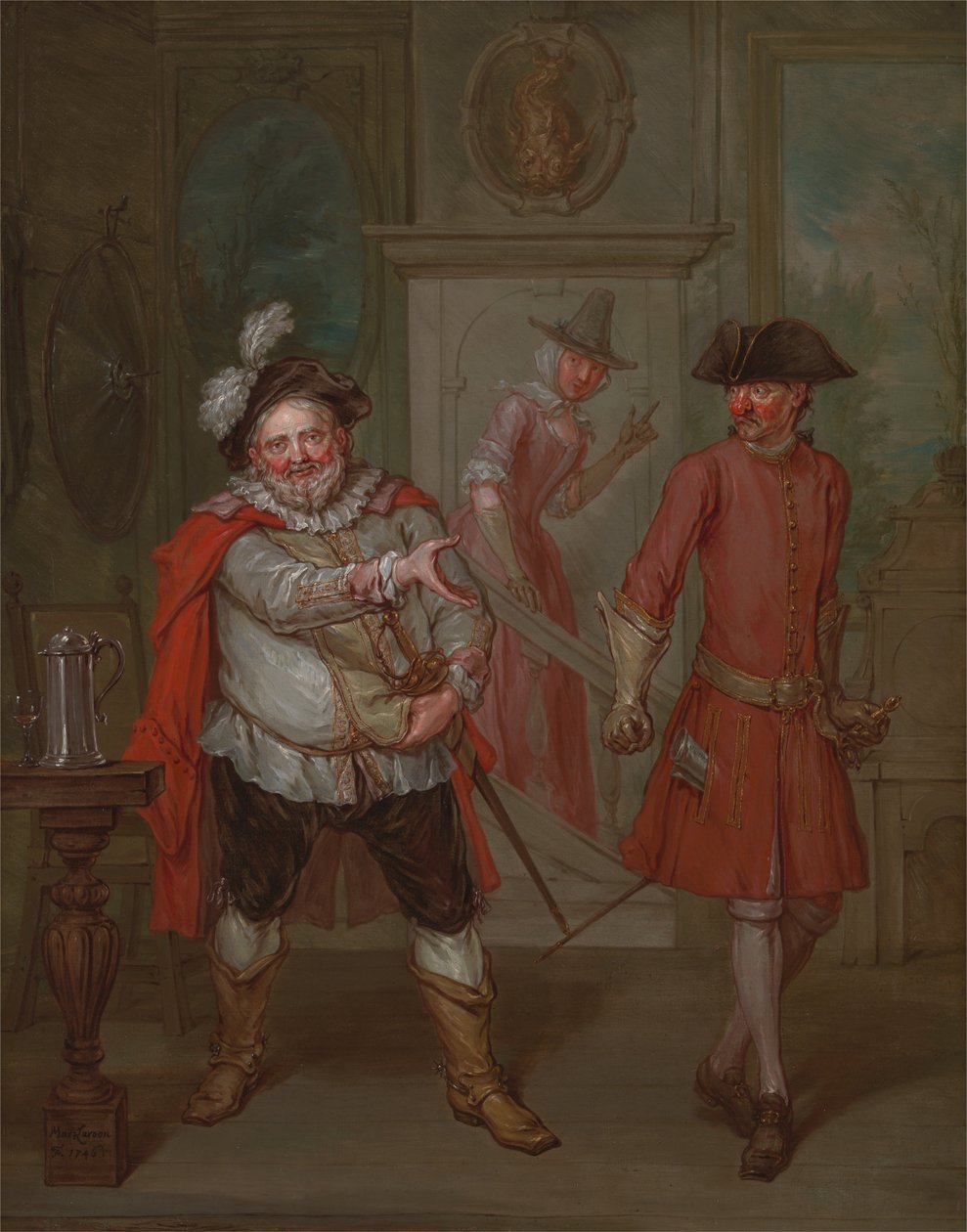 Scene fra Shakespeares Henry IV, del I af Marcellus Laroon the Younger