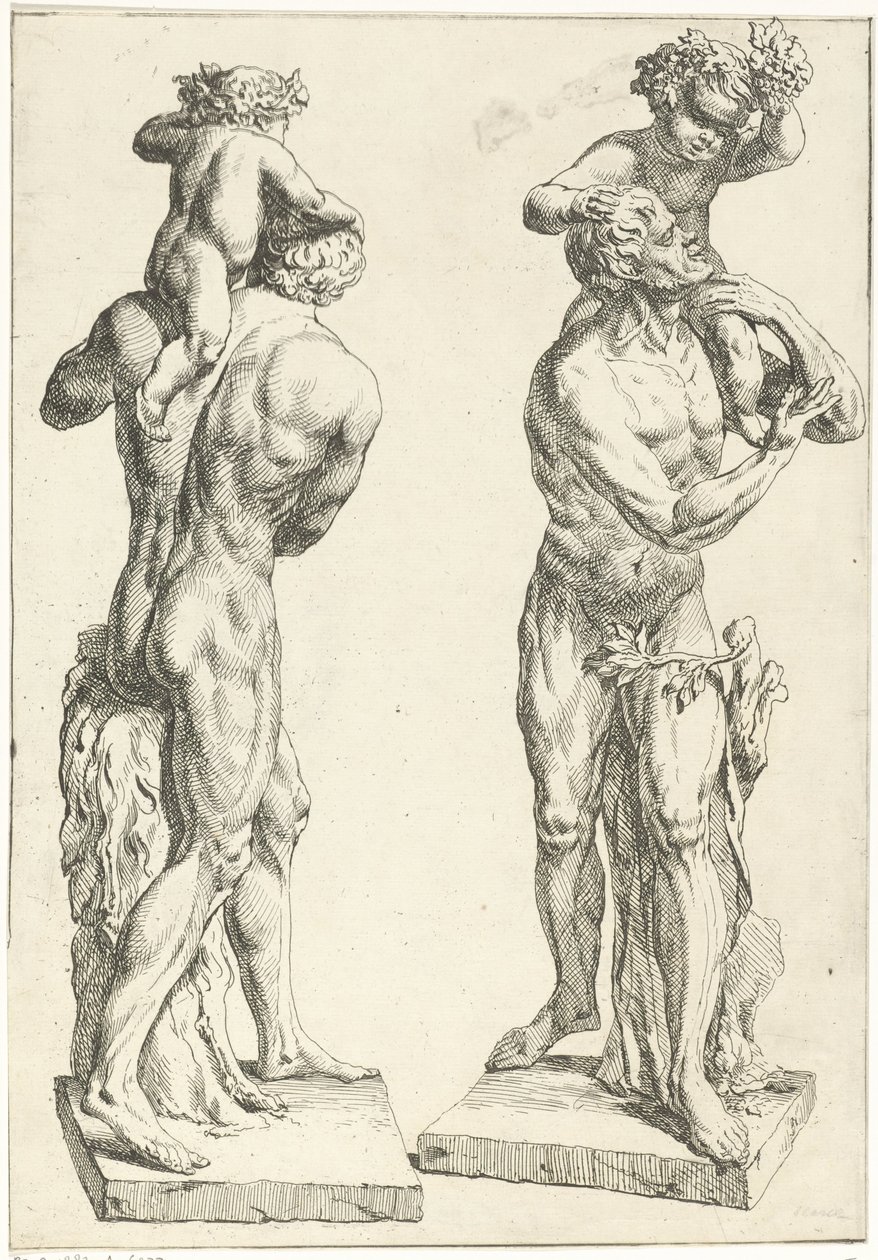 Silenus met de unge Bacchus af Marcellus Laroon (I)