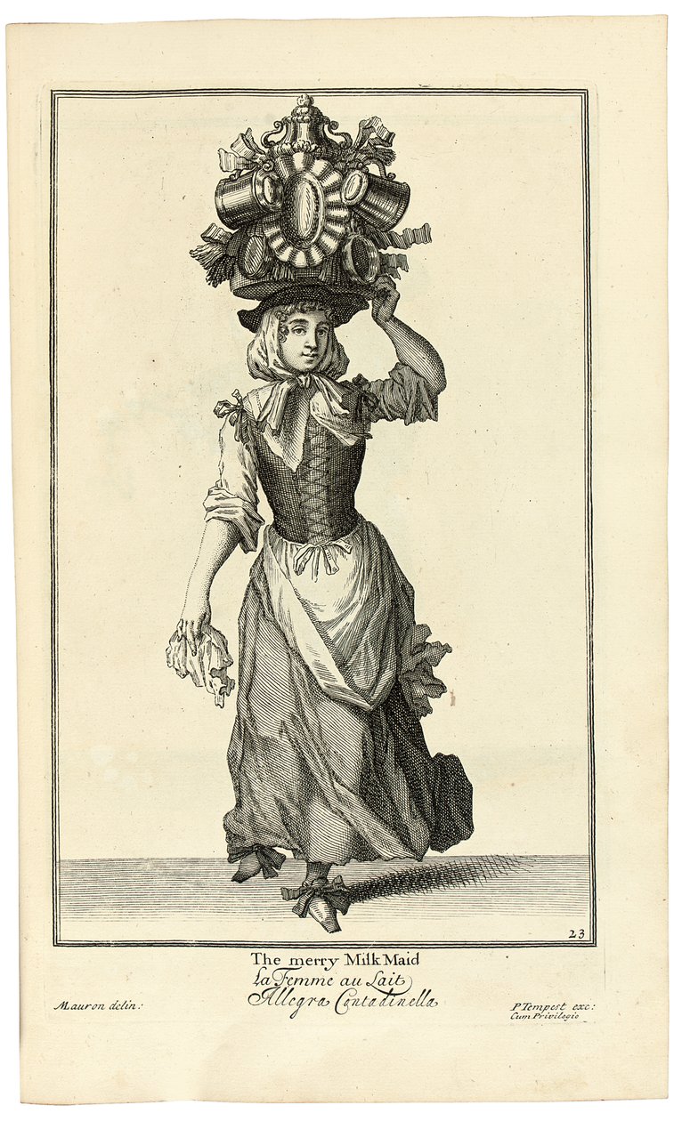 Den glade mælkepige, 1733 af Marcellus or Marcel Lauron