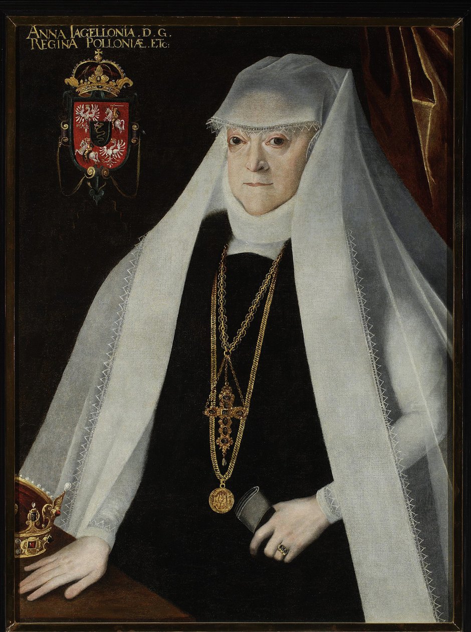 Anna Jagellon, dronning af Polen - Portræt af Anna Jagiellon (1523-1596), dronning af Polen, af Kober, Martin (1550-1609). Olie på lærred, før 1596. Narodowe Museum, Warszawa af Marcin Kober