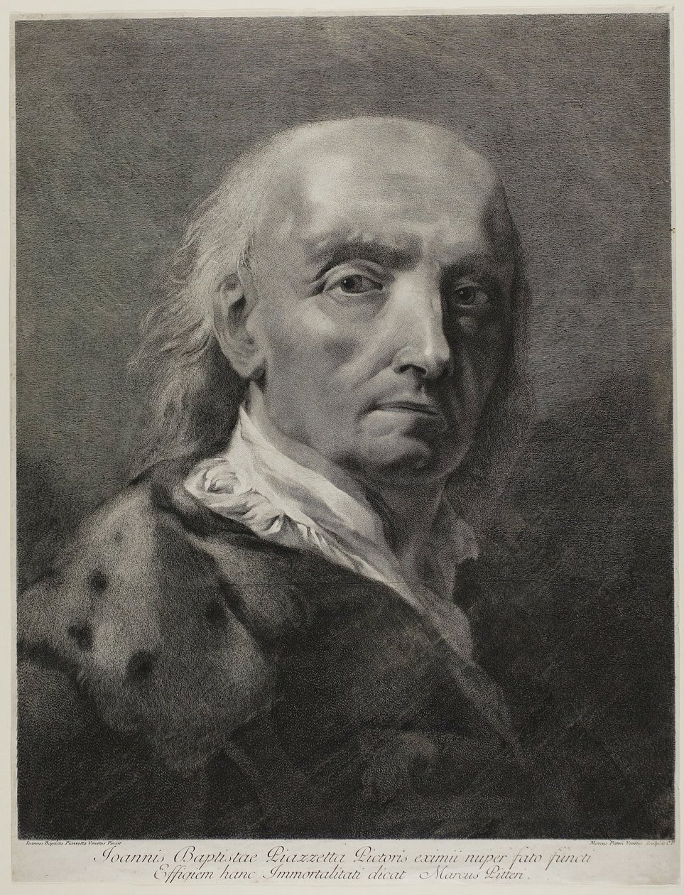 Portræt af maleren Giovanni Battista Piazzetta af Marco Alvise Pitteri