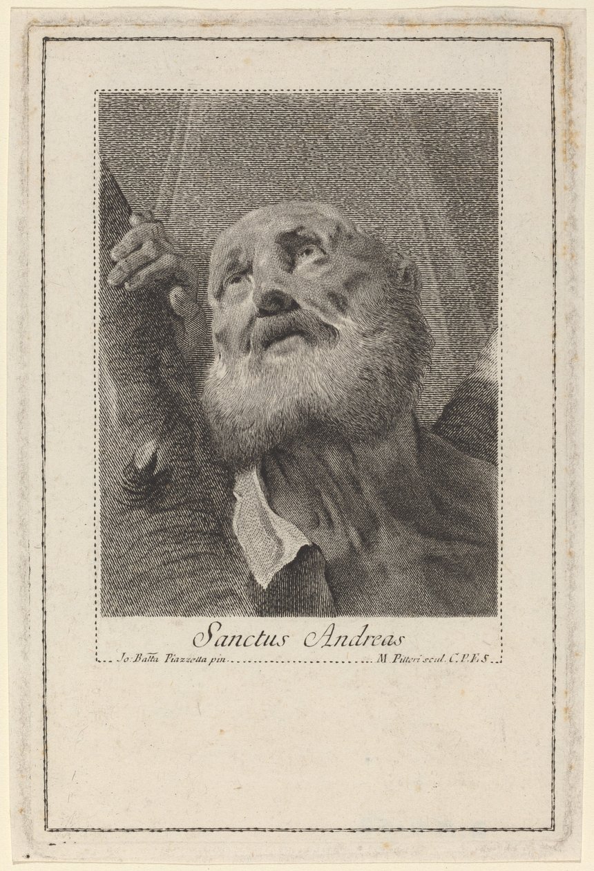 Sankt Andreas af Marco Alvise Pitteri after Giovanni Battista Piazzetta