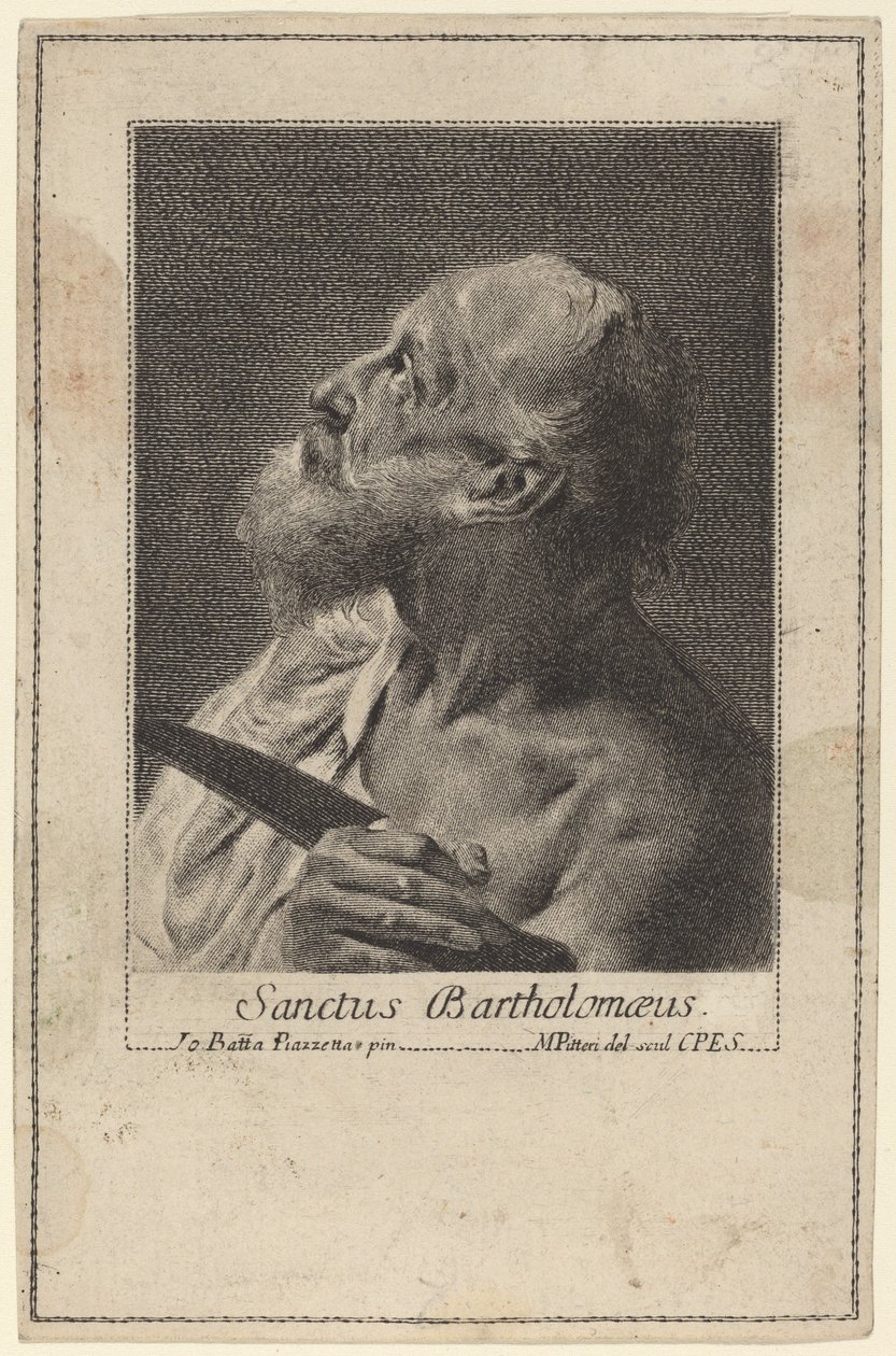 Sankt Bartolomæus af Marco Alvise Pitteri after Giovanni Battista Piazzetta