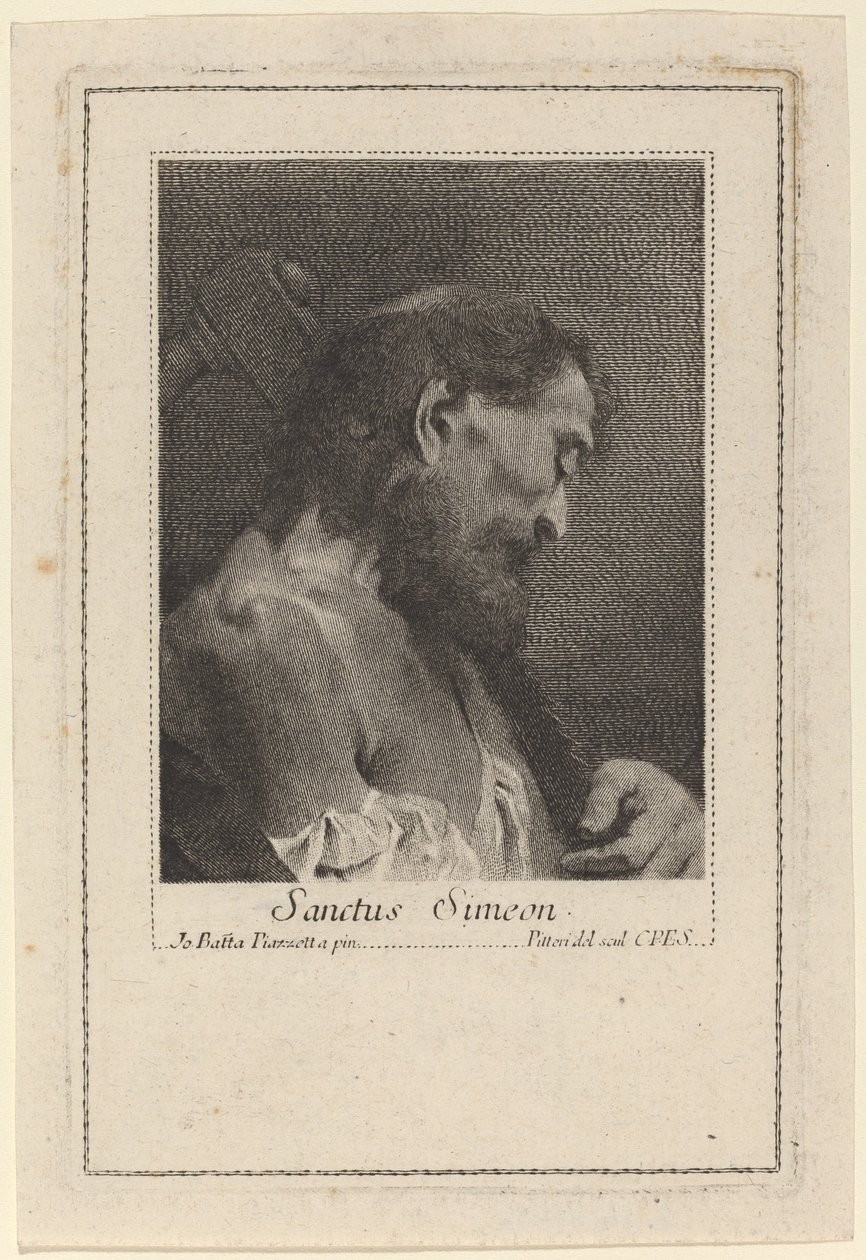 Sankt Simeon af Marco Alvise Pitteri after Giovanni Battista Piazzetta