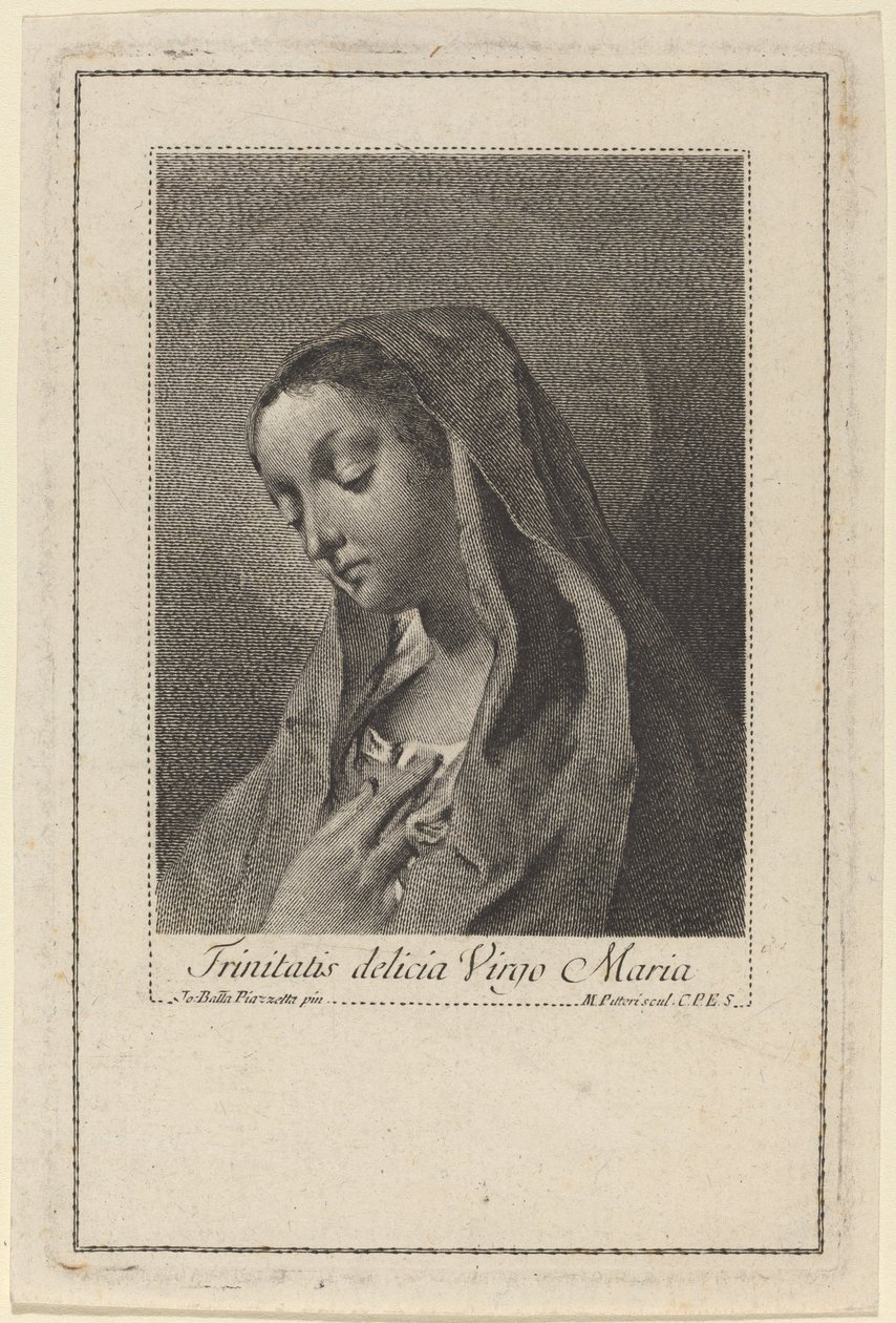 Den søde Jomfru Maria af Treenigheden af Marco Alvise Pitteri after Giovanni Battista Piazzetta