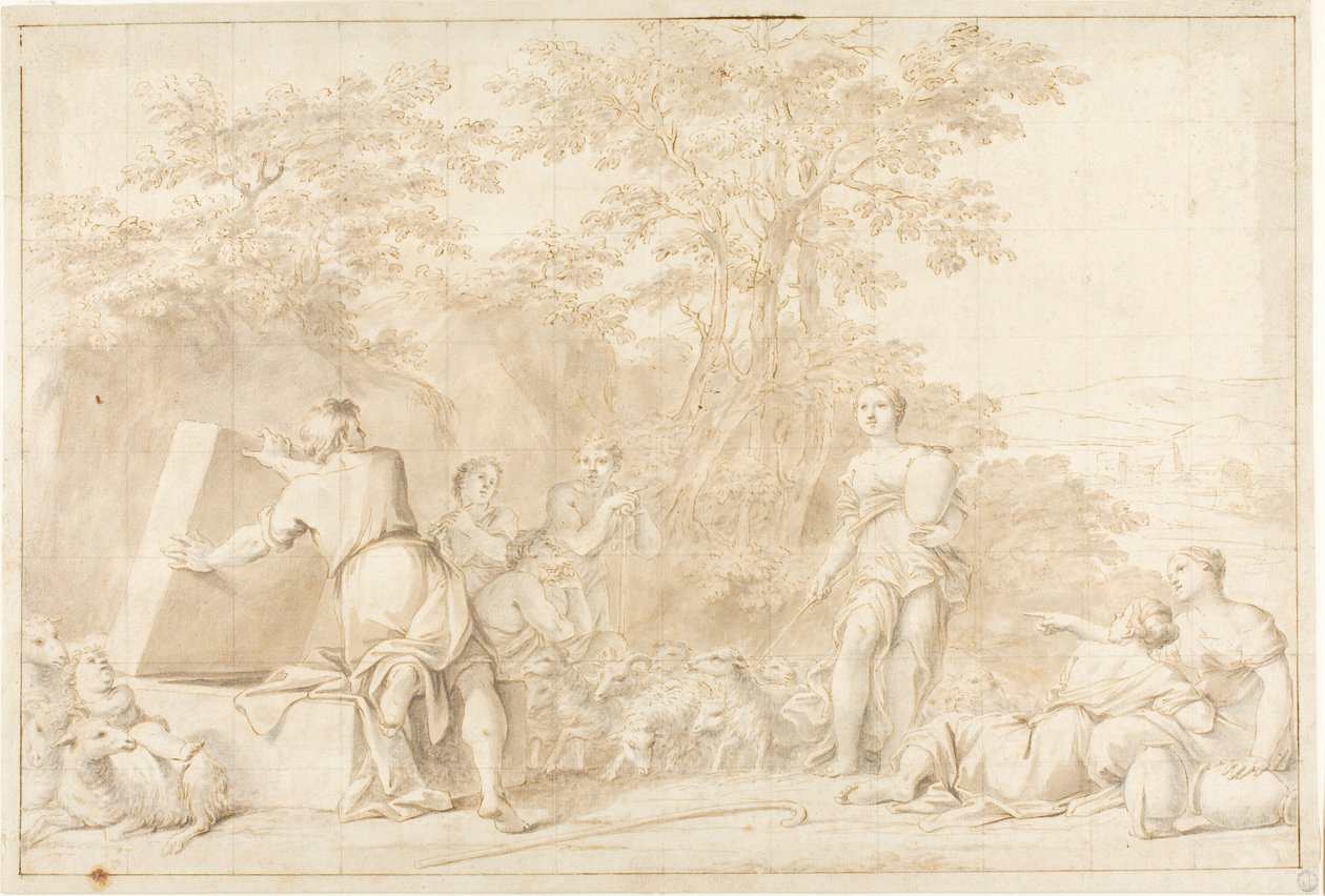 Jacob og Rachel ved Brønden af Marcantonio Franceschini
