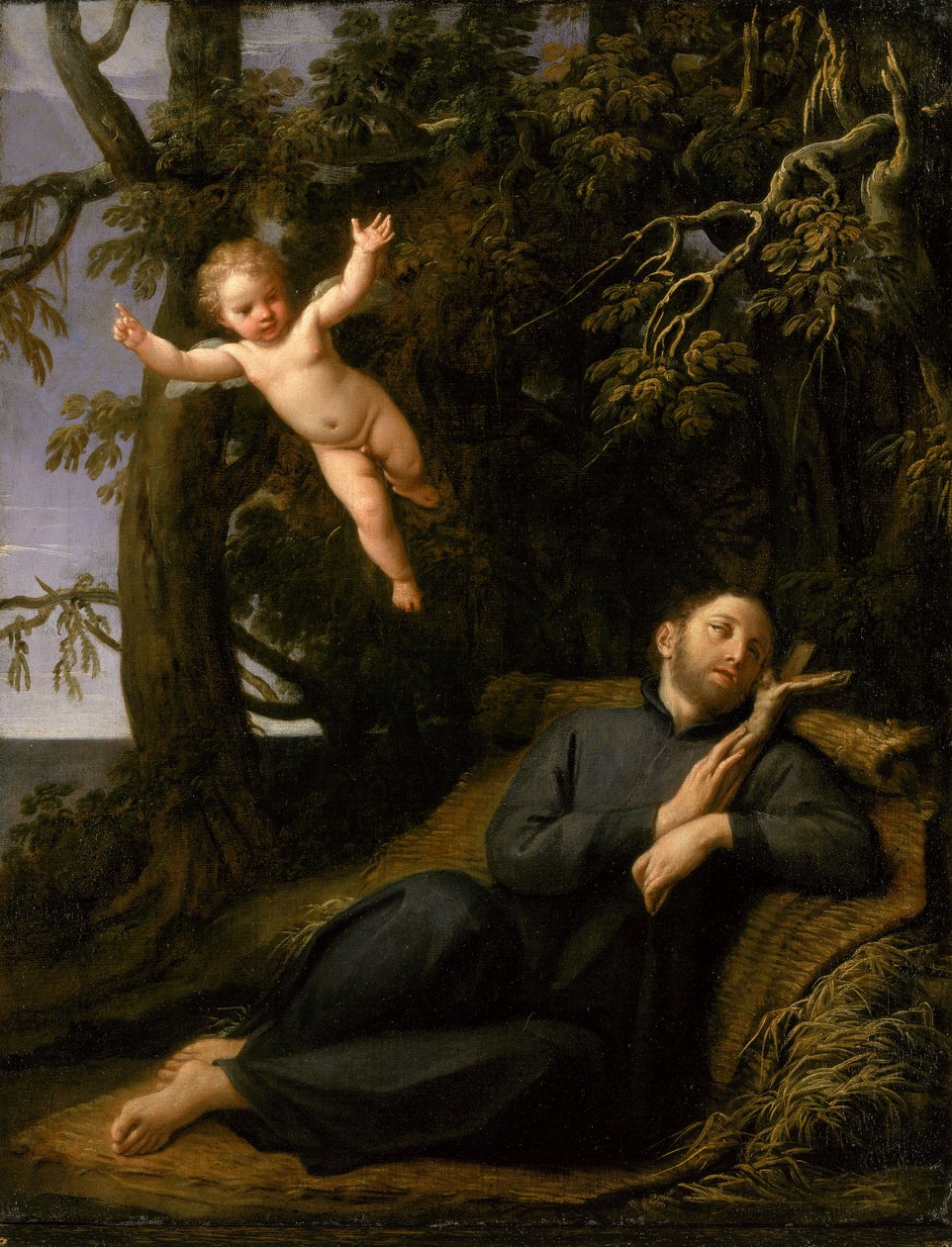Den hellige Frans de Sales (1567-1622) i ørkenen, ca.1700-10 af Marcantonio Franceschini