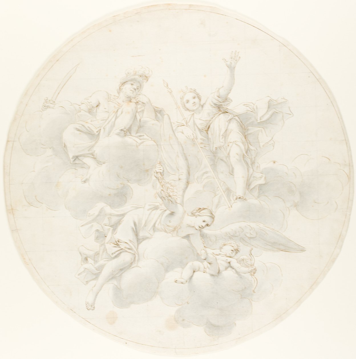 Amors tugtelse af jalousi i nærvær af Diana og Mars af Marcantonio Franceschini