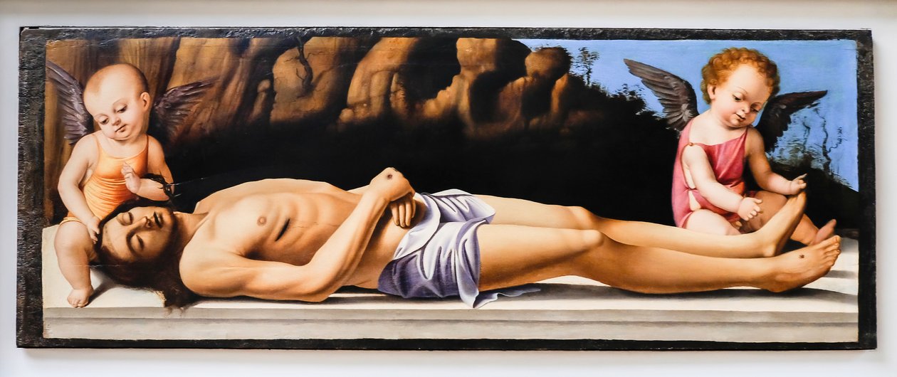 Død Kristus og to engle af Marco Basaiti