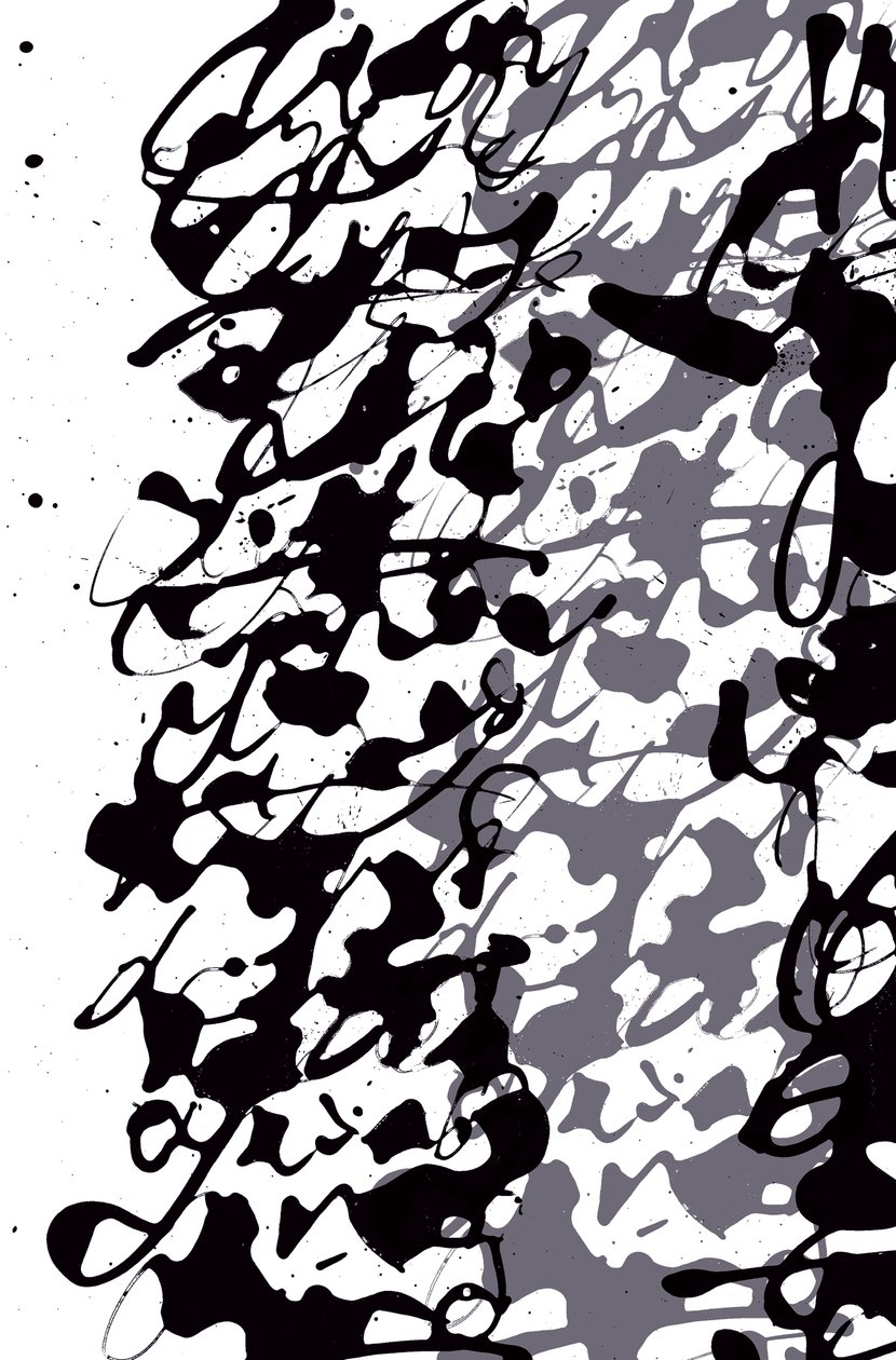Asemic Writing, 2014 (blæk på papir) af Marco Campedelli