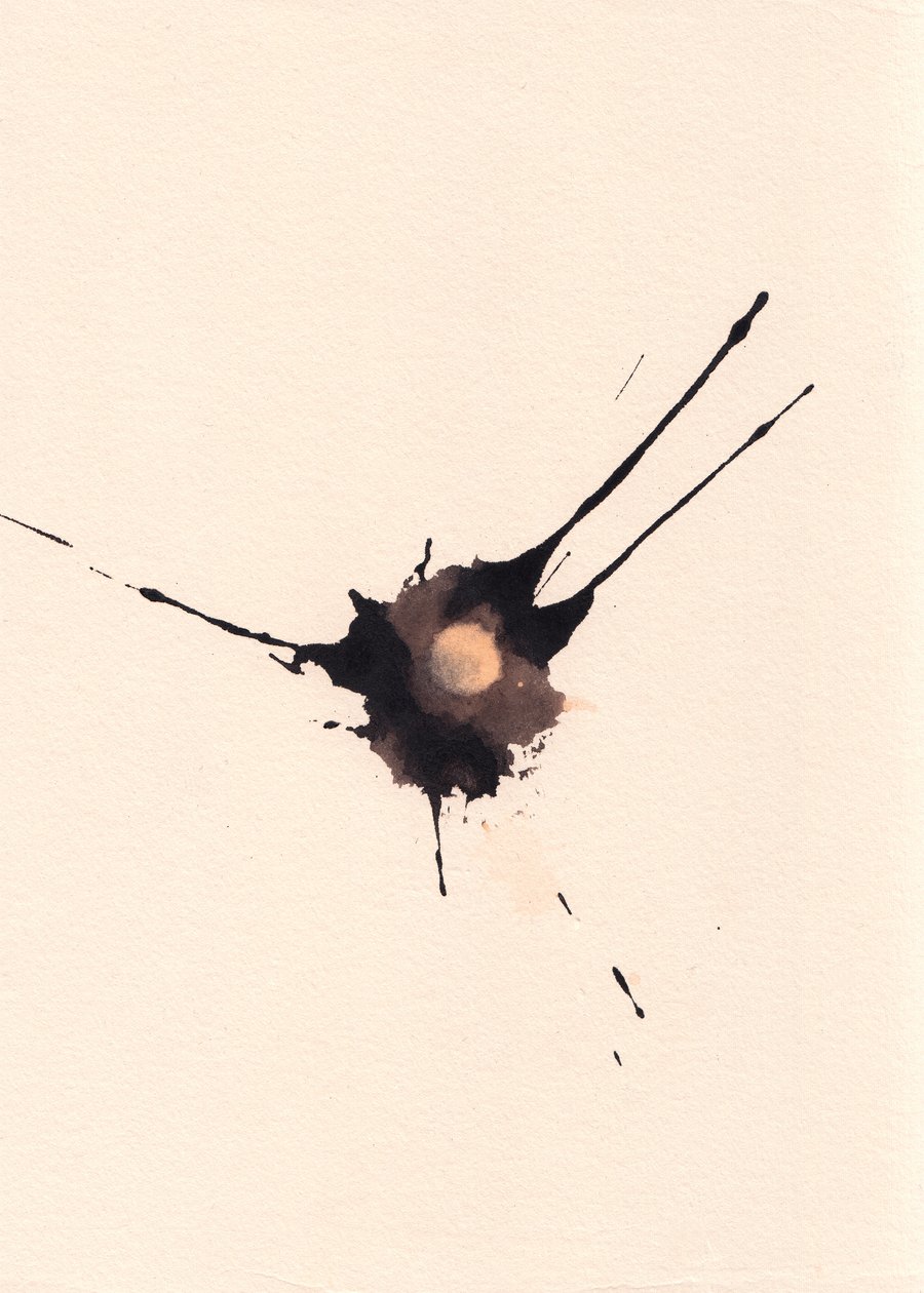 Blot 2, 2018 (blæk og blegemiddel på papir) af Marco Campedelli