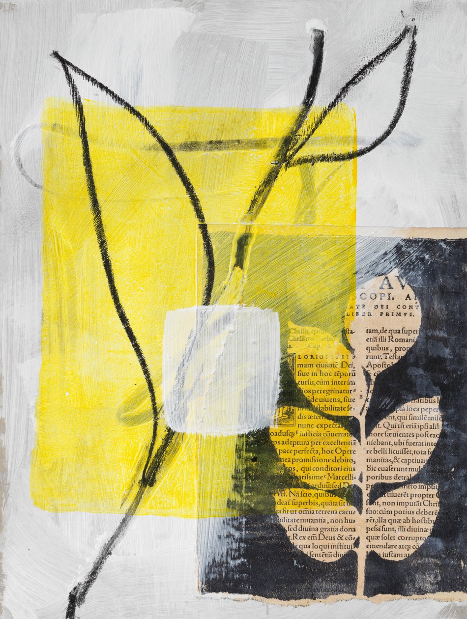 Collage med Calla og blade, 2024 (mixed media) af Marco Campedelli