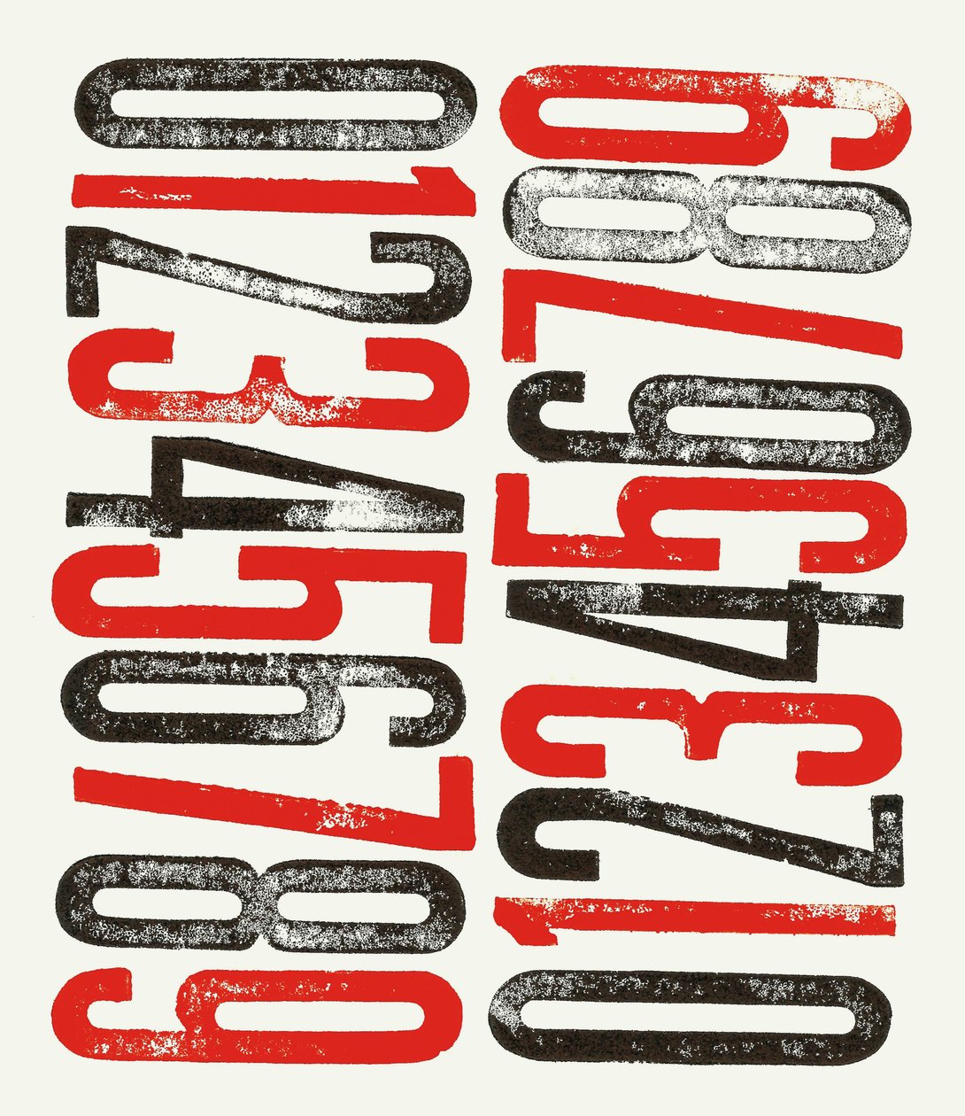 Numbers, 2014 (trætypetryk på papir) af Marco Campedelli