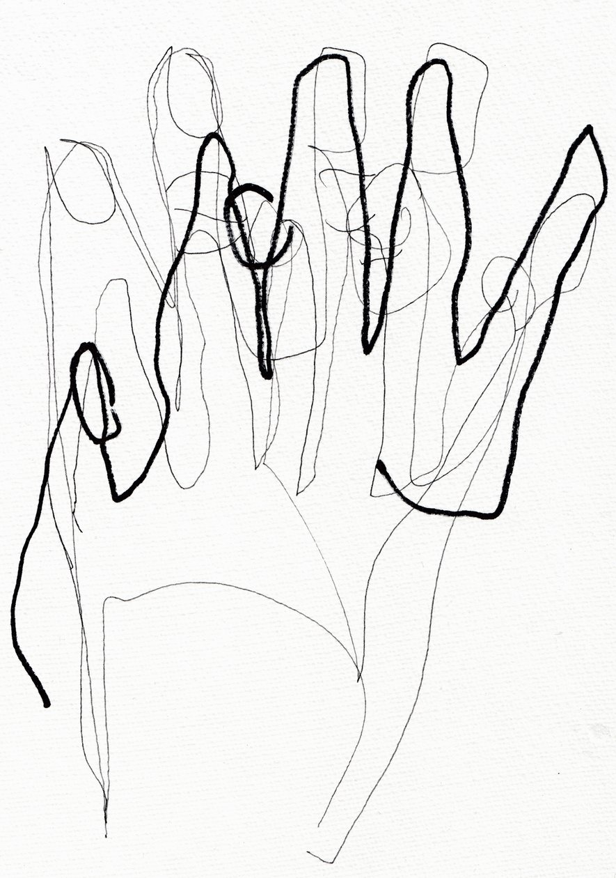 Psyco Hand, 2017 (pen og tusch på papir) af Marco Campedelli