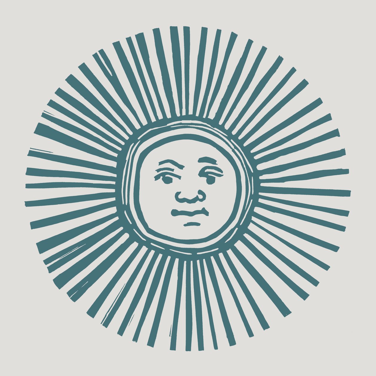 Sol Invictus, 2023 (linoleum på papir) af Marco Campedelli