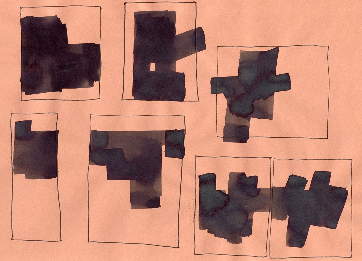 Uden titel, 2014 (grafit og blæk på papir) af Marco Campedelli