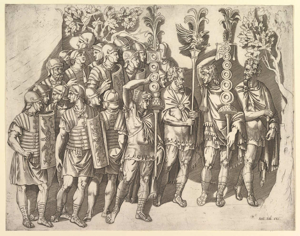 En romersk legion fra Trajans søjle, 1500-tallet. af Marco Dente