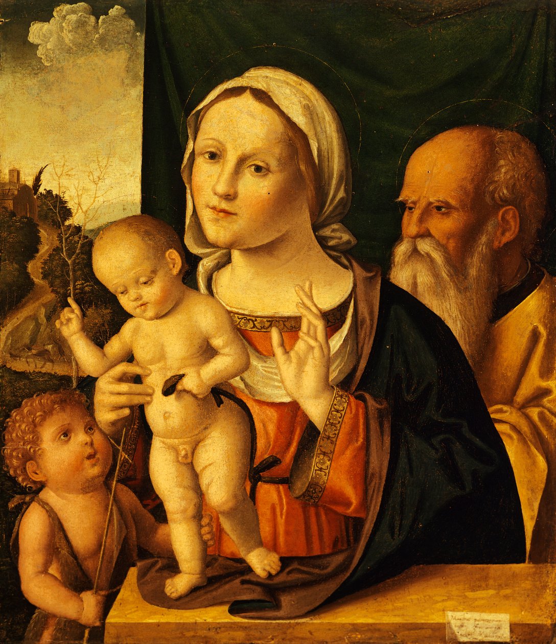 Hellig samtale, af Marco Palmezzano (ca 1459-1539), 52x61 cm af Marco Palmezzano