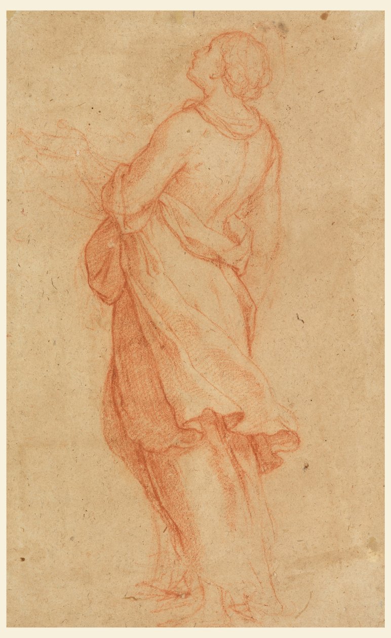 Tegning, En ung kvinde (Maria Magdalena under korset), 1550-75 af Marco Pino