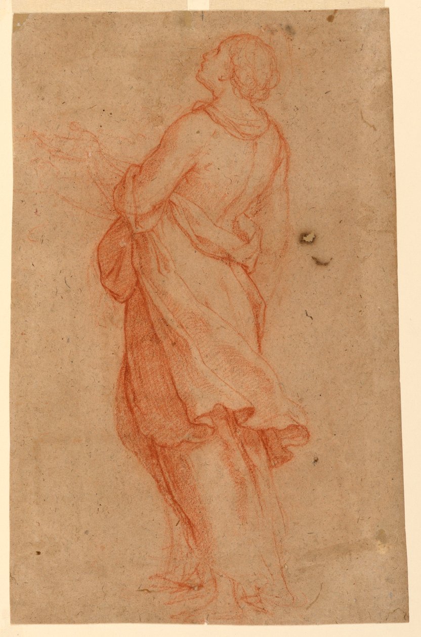 Tegning, En ung kvinde (Maria Magdalena under korset), 1550-75 af Marco Pino