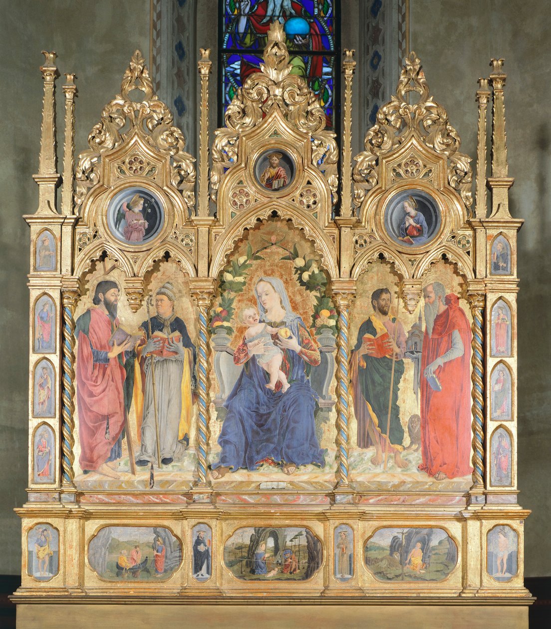 Altertavle med Madonna med barn og hellige, Bologna (foto) af Marco Zoppo